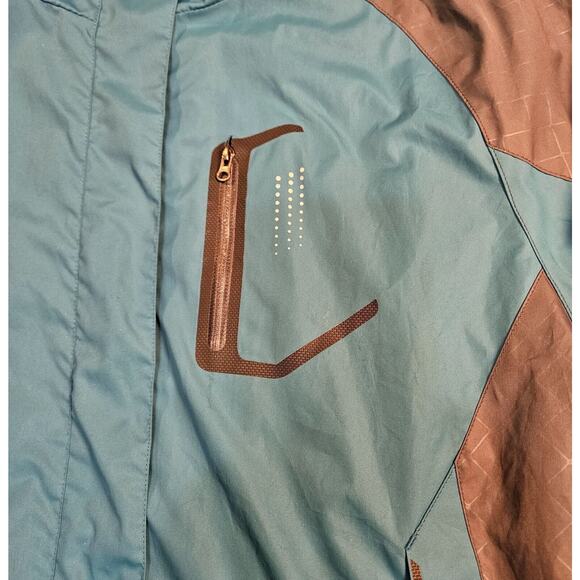 Outdoor Diamond Candy Women's XL Waterproof Breathable Teal & Gray Rain Jacket - Picture 15 of 16